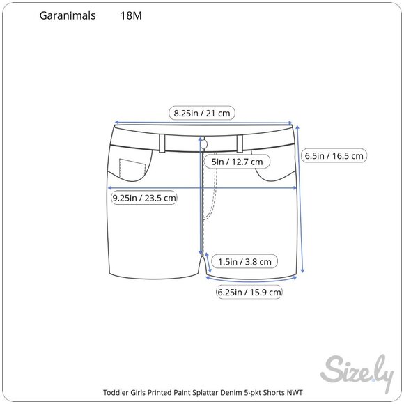 Garanimals Toddler Girls Printed Paint Splatter Denim 5-pkt Shorts 18M NWT - Picture 7 of 7